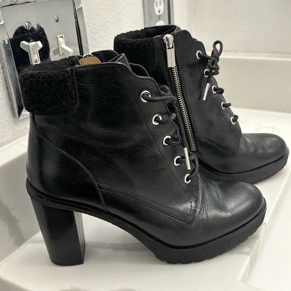 MICHAEL Michael Kors Black Leather Ankle Booties